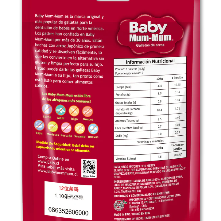 Baby Mum-Mum Apple & Pumpkin 21gr en bolsa