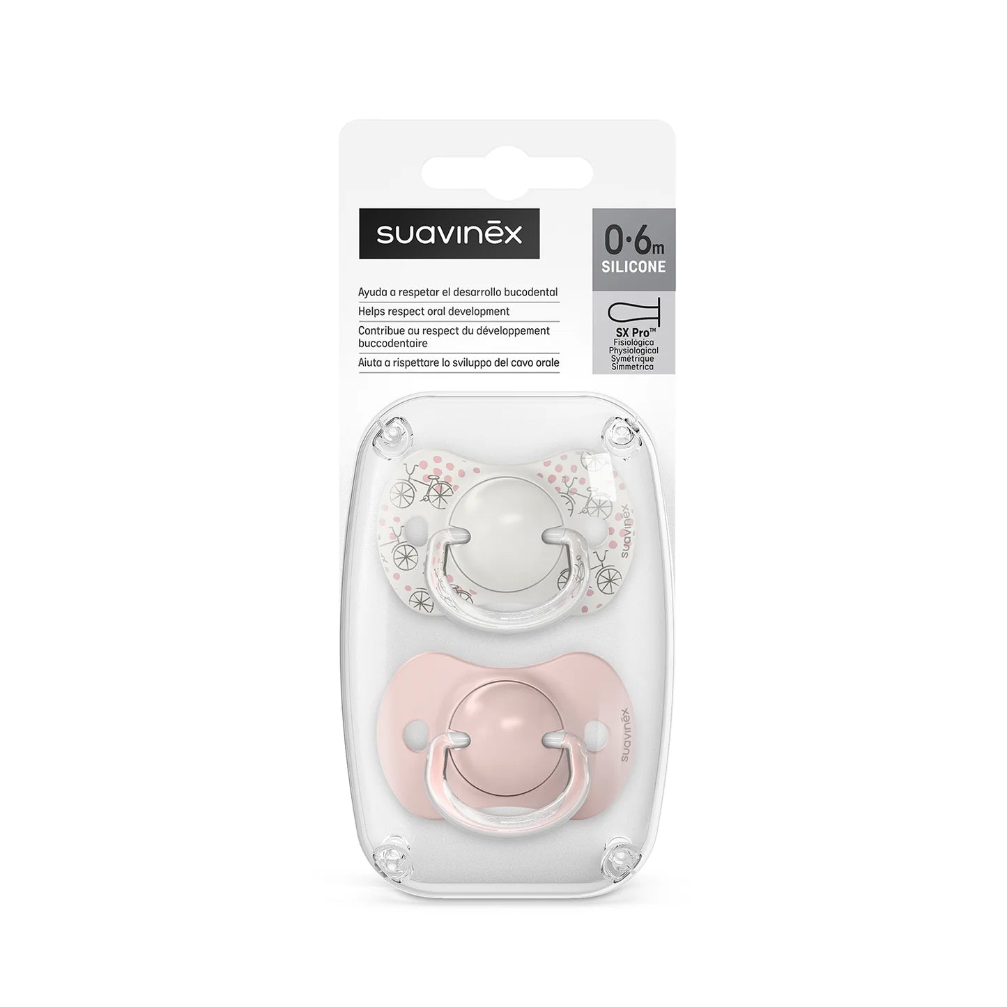 Pack de 2 Chupetes Fisiológicos Rosa Walk