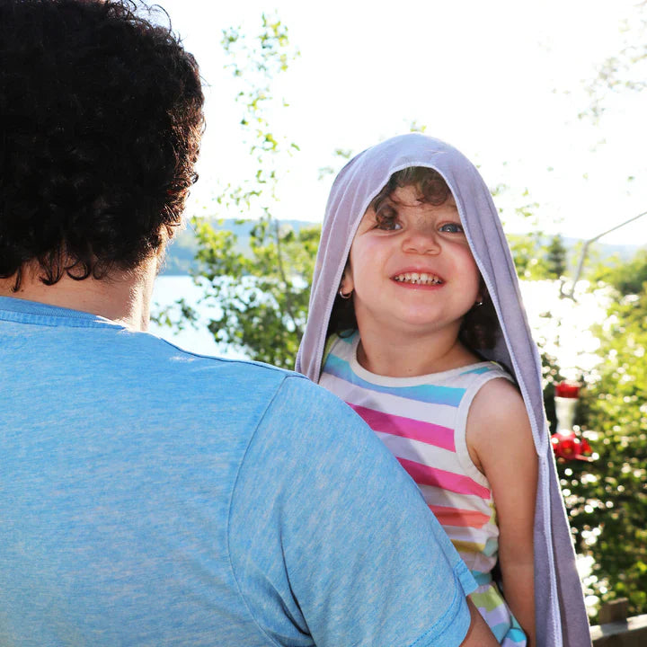 Toalla de Playa con Capucha Gris