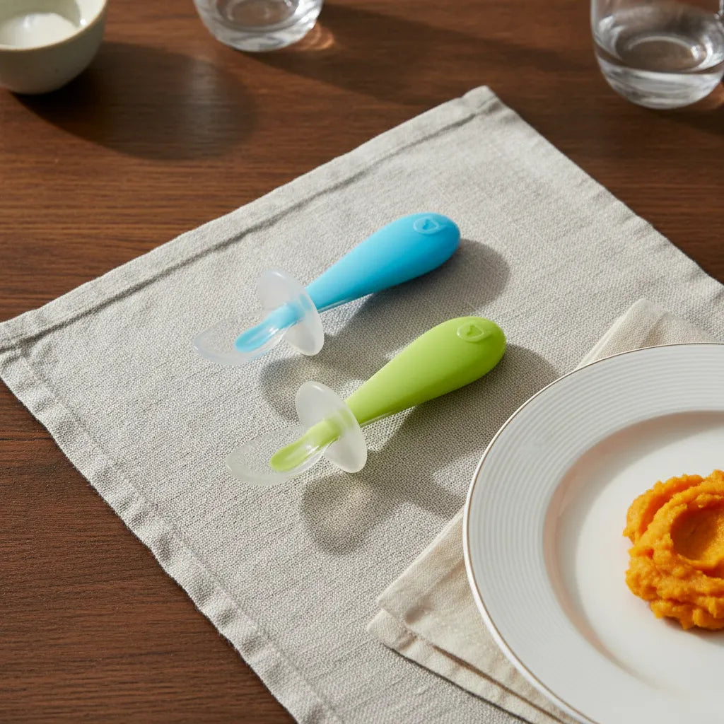 Pack 2 Cucharas de Silicona Celeste Verde