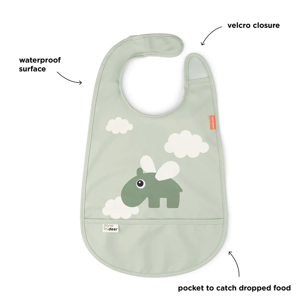 Babero Velcro Happy Clouds Verde