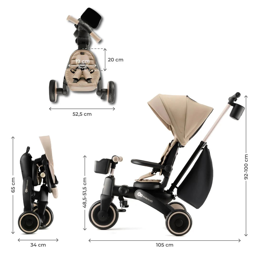 Triciclo Multifuncional JAZZ 6 en 1 Beige