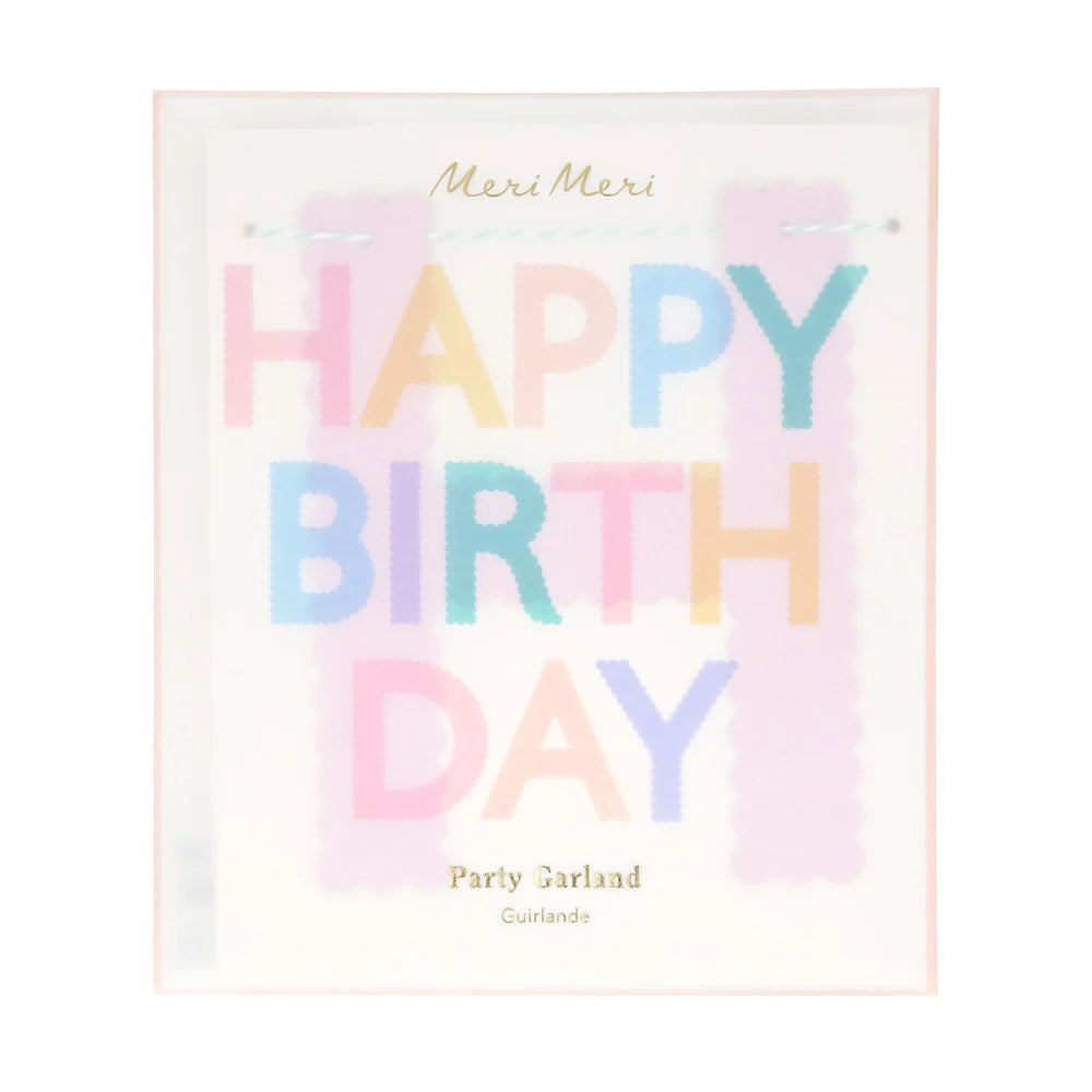 Guirnalda Happy Birthday colores Pastel
