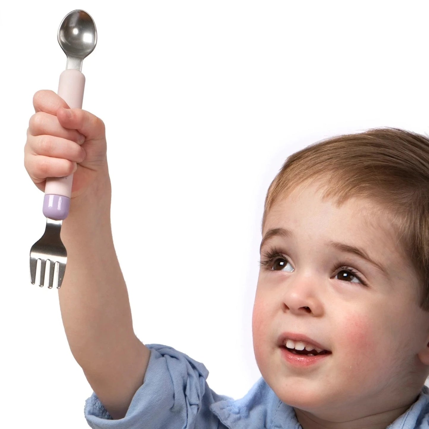 Cubiertos con Caja Rosa-Morado