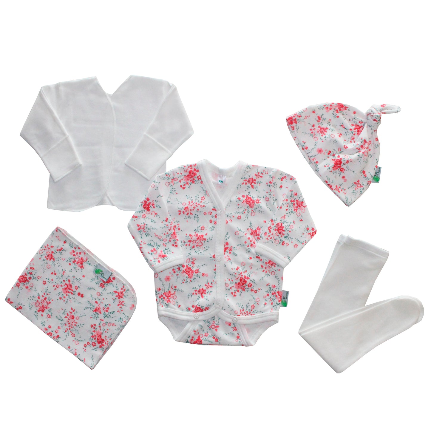 Set Ajuar 5 piezas Blanco Floral