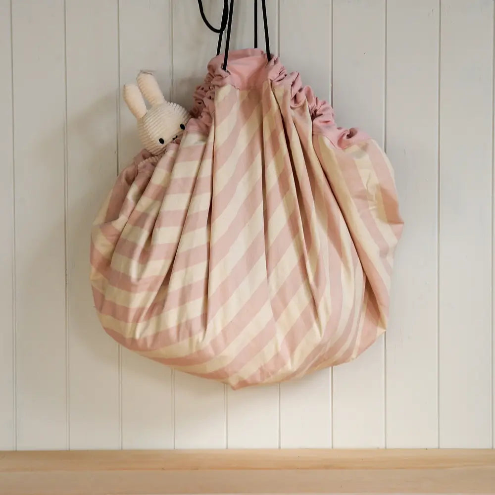 Manta Organizadora De Juguetes Rayas Rosado