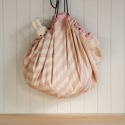 Manta Organizadora De Juguetes Rayas Rosado