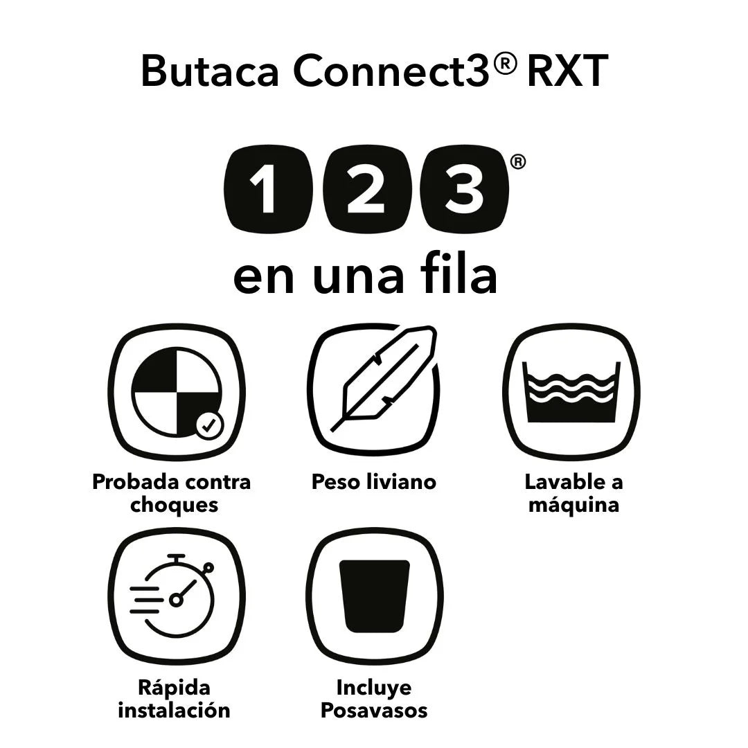 Butaca Connect3® RXT 2-in-1 High-Back Booster Black Storm