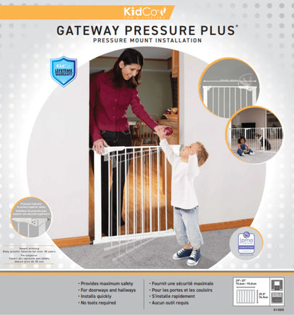 Puerta de Seguridad Infantil a Presión Gateway® Pressure Plus Blanca