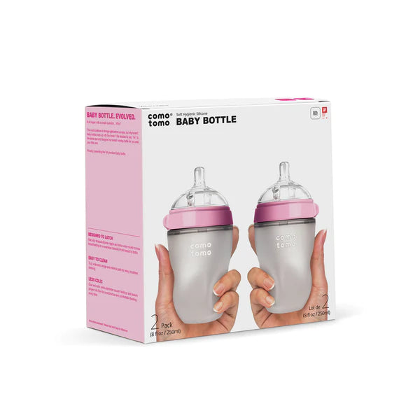 Pack Mamadera Como Tomo 250ml Rosado