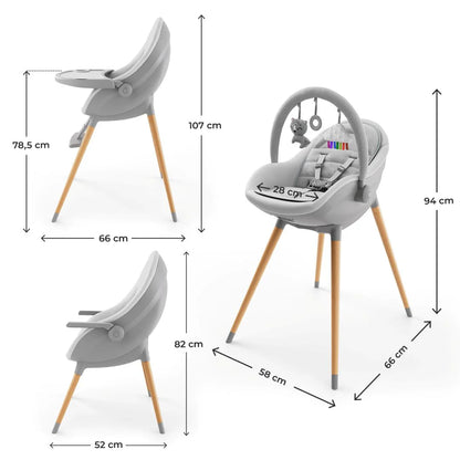 Silla de comer evolutiva 3 en 1 Fini Up Grey