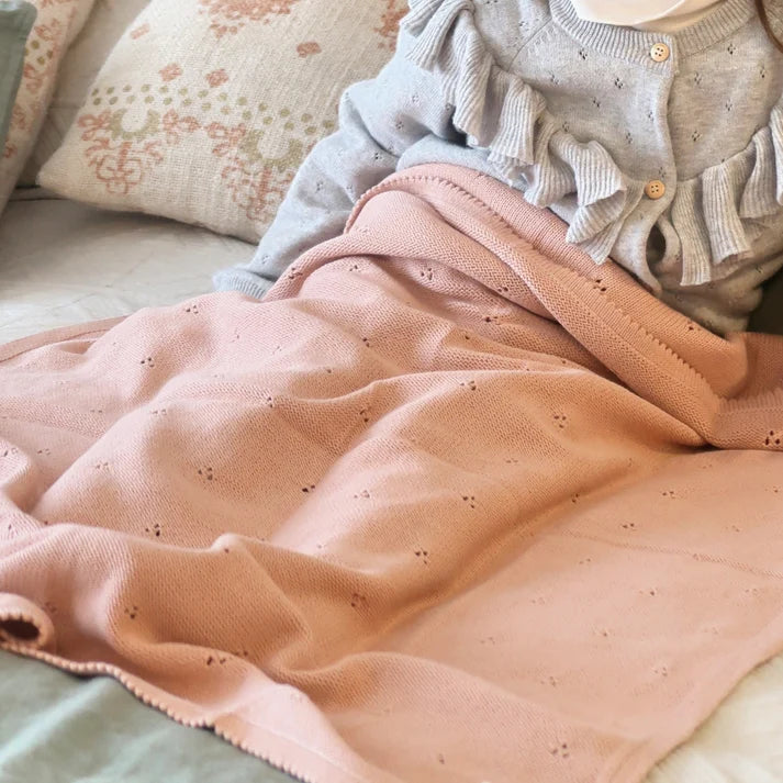 Manta de Punto 100% Algodón Rosa