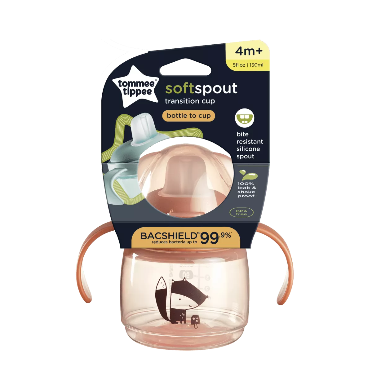 Vaso con Boquilla de Silicona Spout Cup 150ml Damasco