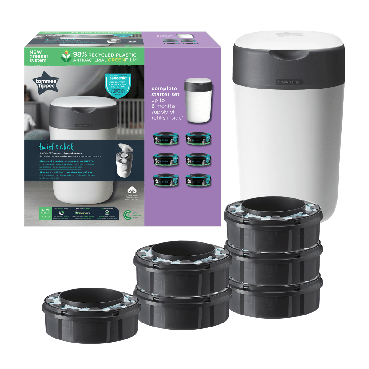 Pack Basurero Sangenic Twist & Click + 6 Repuestos