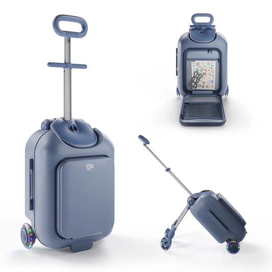 Maleta Infantil 2 en 1 con Asiento Cabby Azul