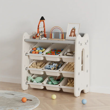 Mueble Organizador 9 bandejas Blanco con Gris