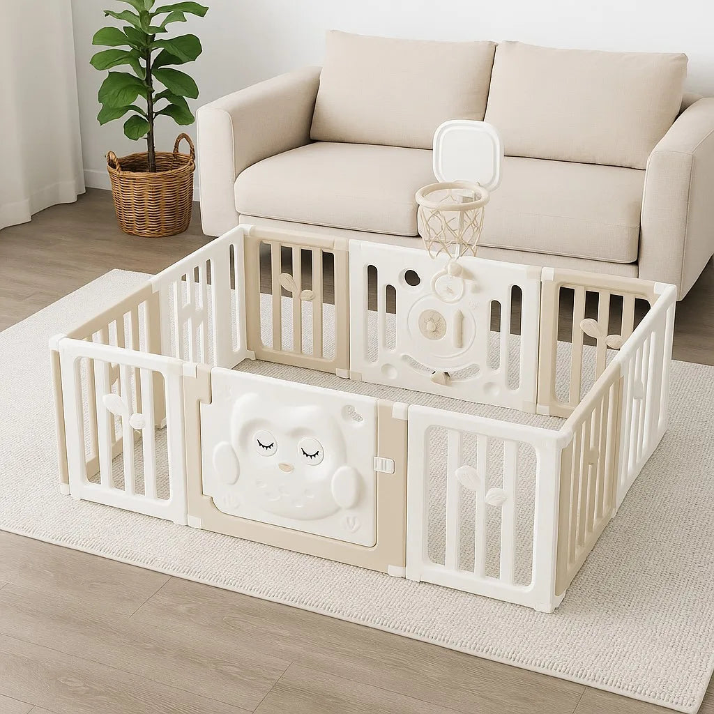 Corral bebe Búho Beige L 186×126 cm