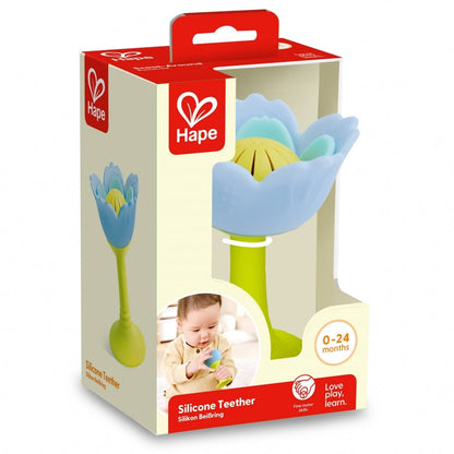 Sonajero flor silicona Celeste