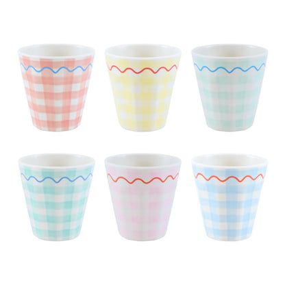 Set x 6 vasos reutilizables Cuadrillé