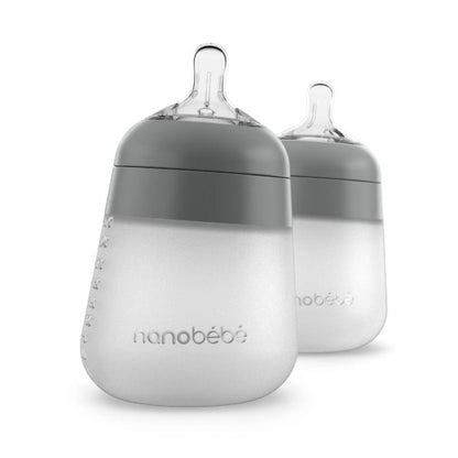 Mamadera de silicona Gris 270 ml Pack x 2