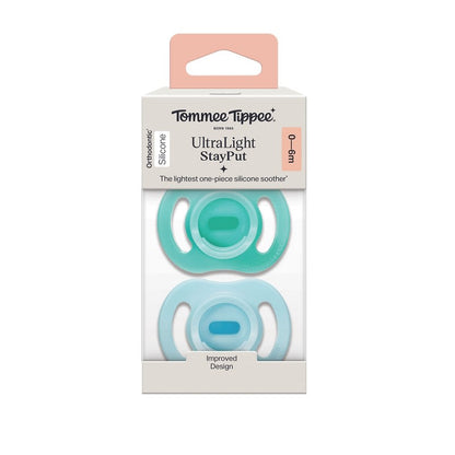 Chupete StayPut pack de 2 Verde-Celeste