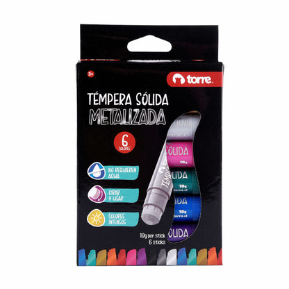 Témpera Sólida Metálica 6 Colores