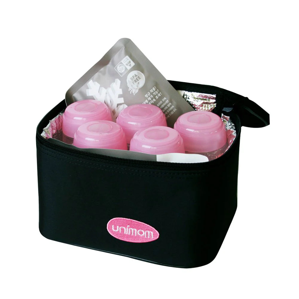 Cooler con gel frío y 5 botellas 150 ml