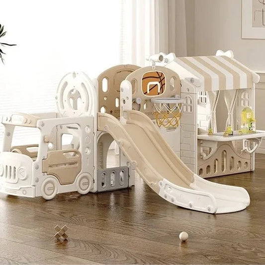 Parque de Juegos Beige Autito + Resbalin + Casita + Aro