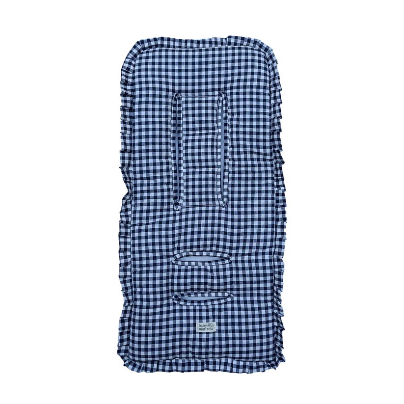 Colchón Protector de coche Vichy azul