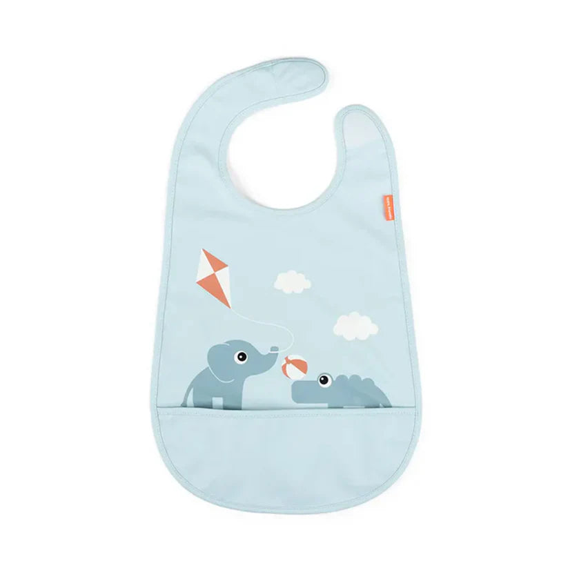 Babero con velcro Playground Azul