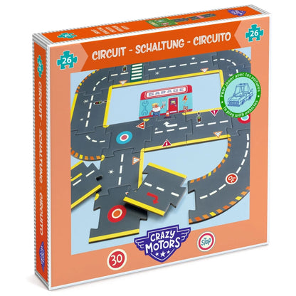 Puzzle Circuito de la ciudad 26 piezas Autos Locos