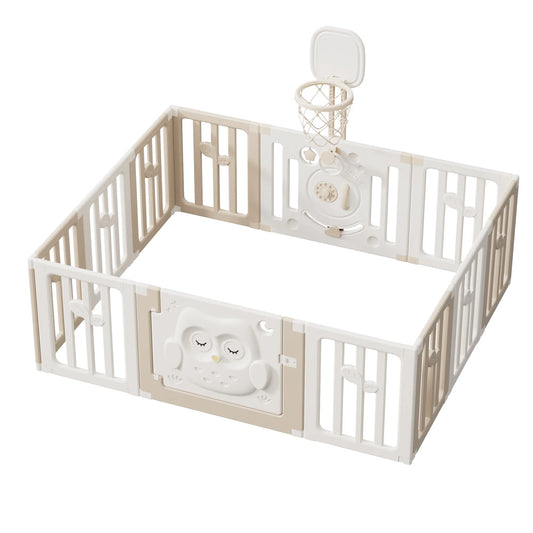 Corral bebé Búho Beige XL 186×156 cm