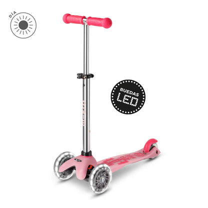 Micro Scooter Mini Deluxe LED Brilla de Noche Rosado