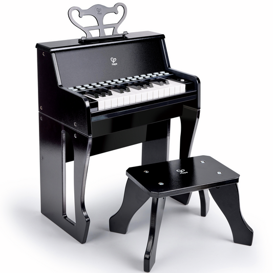 Piano con taburete Aprende con Luces Negro