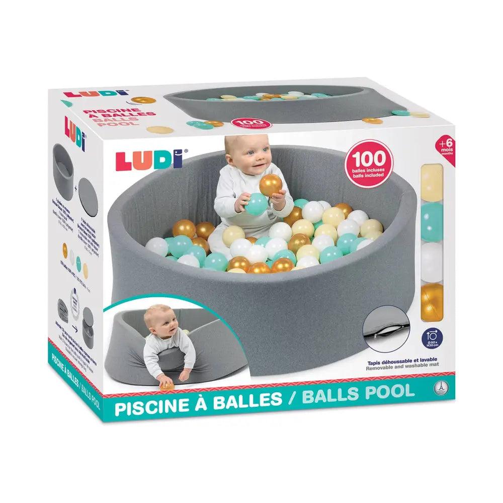 Piscina de juego redonda con pelotas