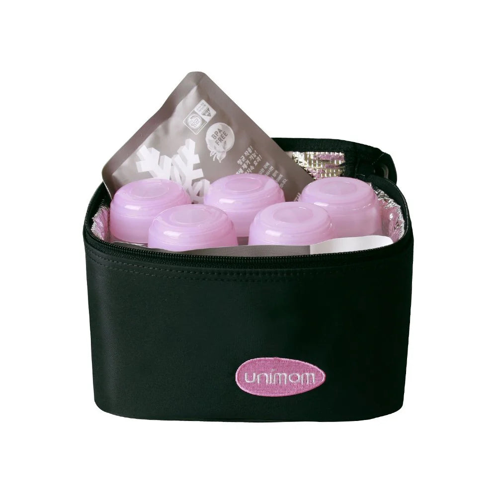 Cooler con gel frío y 5 botellas 150 ml