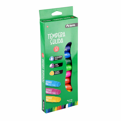 Témpera Sólida 12 Colores
