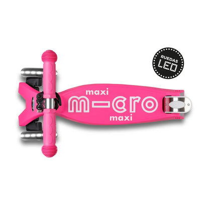 Scooter Maxi Micro Deluxe Plegable LED Rosado