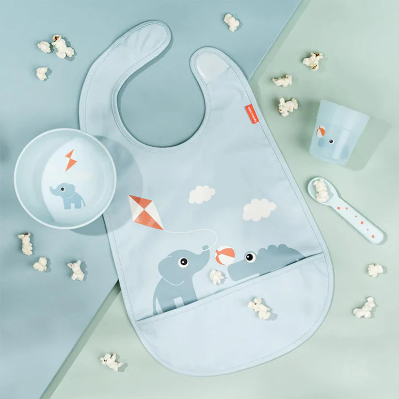 Babero con velcro Playground Azul