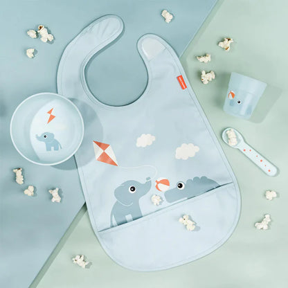 Babero con velcro Playground Azul