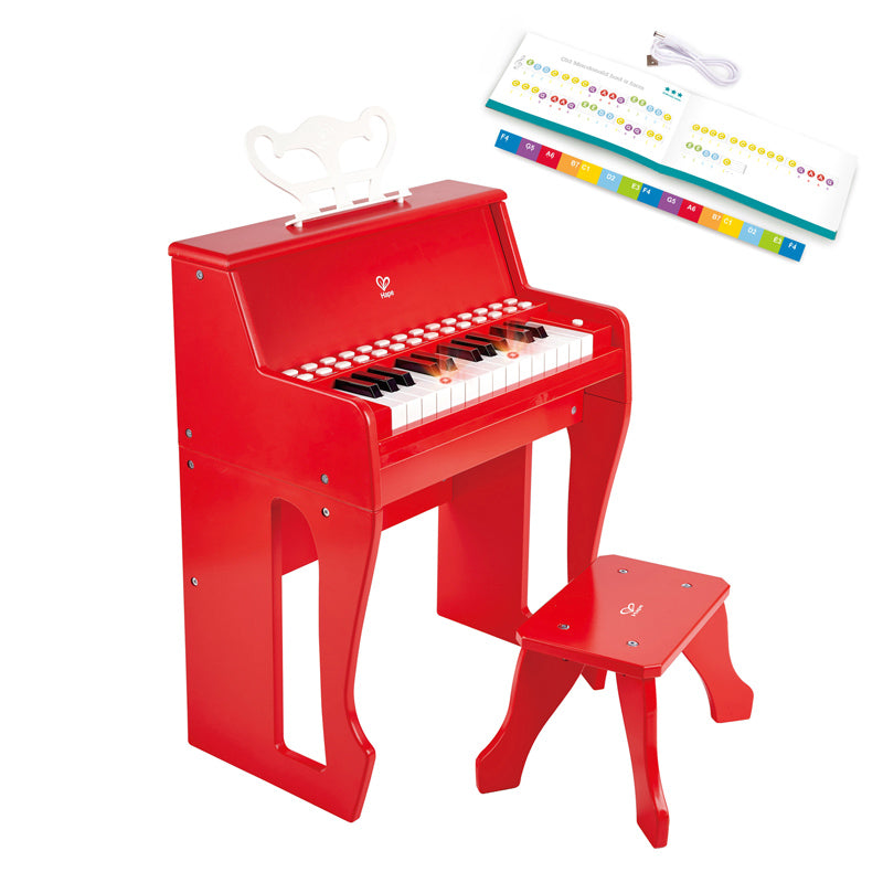 Piano Rojo con asiento