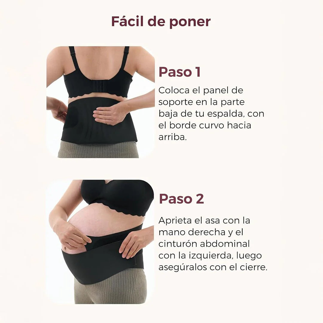 Faja de Embarazo Maternova con Soporte Lumbar Negra