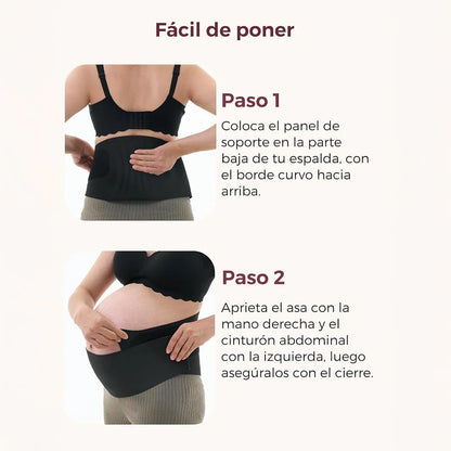 Faja de Embarazo Maternova con Soporte Lumbar Negra