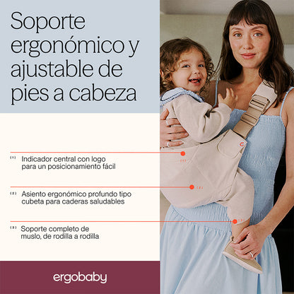 Portabebé Bandolera Upsie Pearl Grey