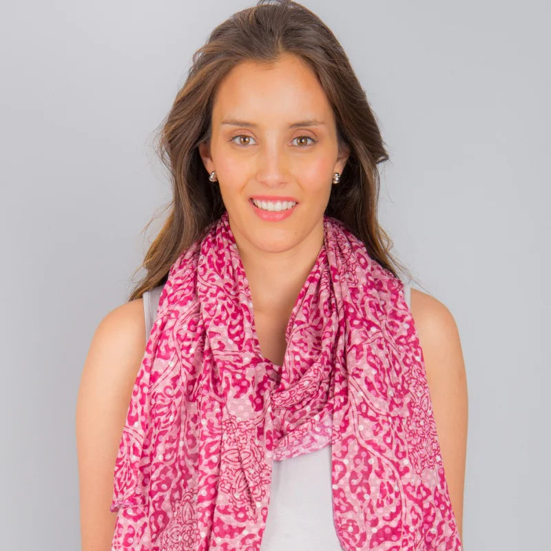 Pañuelo De Lactancia Flores Fucsia