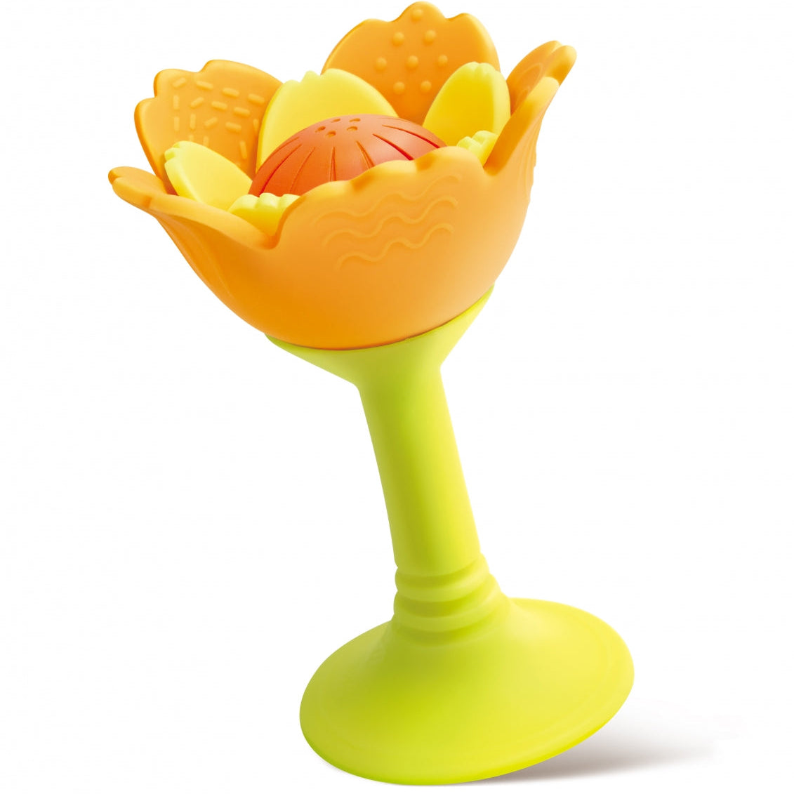 Sonajero flor silicona Naranjo