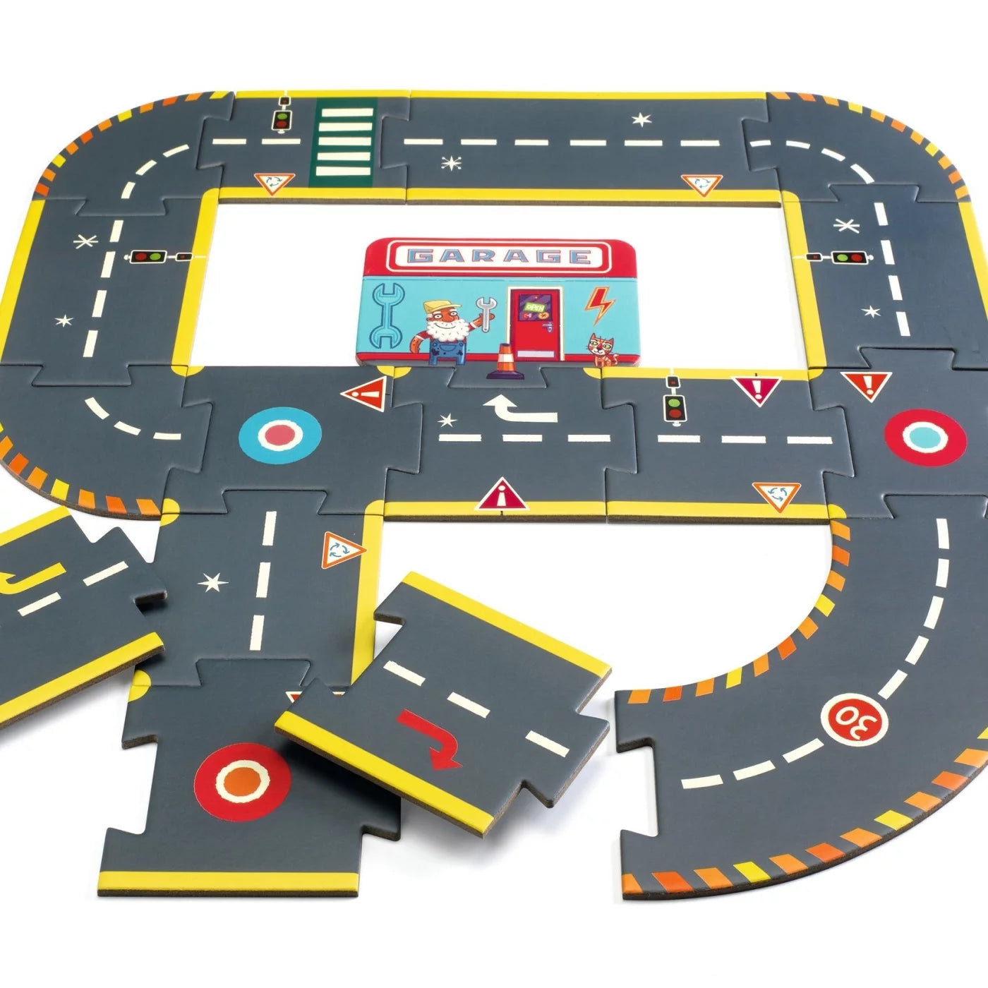 Puzzle Circuito de la ciudad 26 piezas Autos Locos