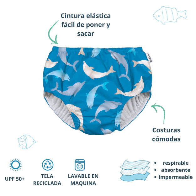 Traje de Baño con Pañal Zunga Reutilizable Delfín