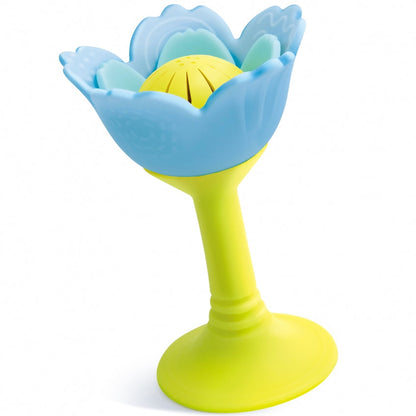 Sonajero flor silicona Celeste