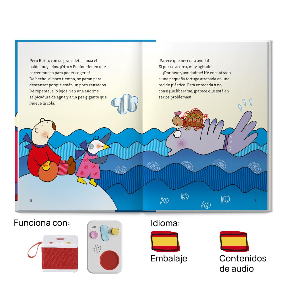 Libro para cuentacuentos Faba Otto, Espino y el salvamento de la tortuga
